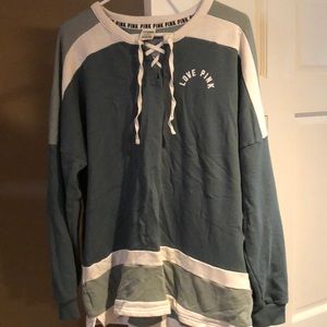 PINK dark green/blue pullover